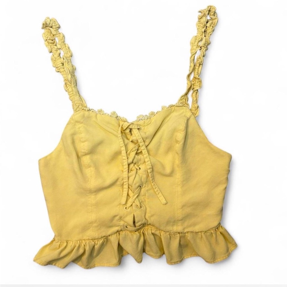 Urban Outfitters Women’s Milkmaid Crop Top Butter Yellow Size Small